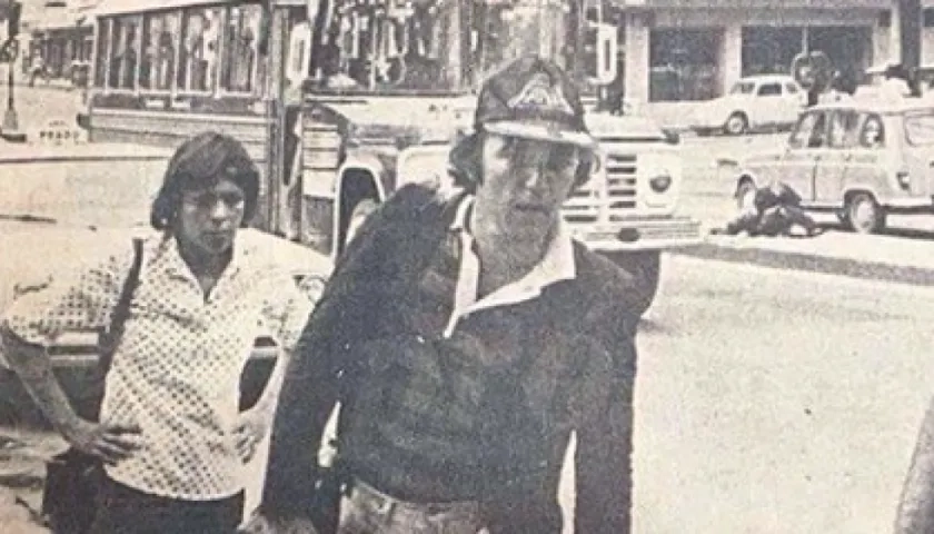 El cantante Rubén Blades en las calles de Barranquilla.