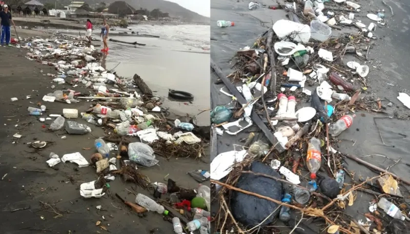Así quedaron las playas de Puerto Colombia por la cantidad de basuras arrojadas a los arroyos.