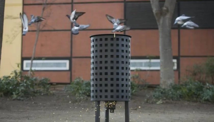 El ayuntamiento de Barcelona instaló el año pasado dispensadores que suministran pienso de maíz con nicarbazina.