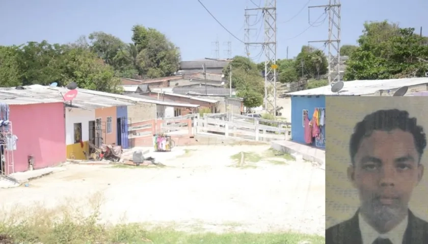 En el recuadro Jhan Carlos Puche y el lugar en donde fue asesinado en Santa María.