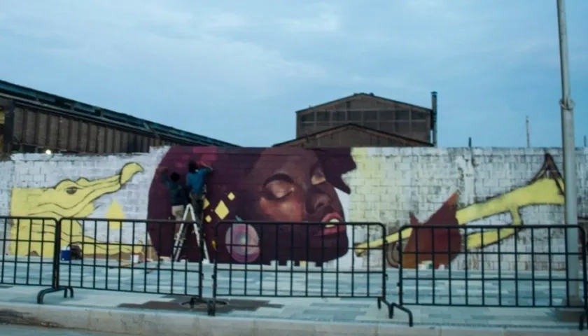 Una de las intervenciones en el Gran Malecón del Río.