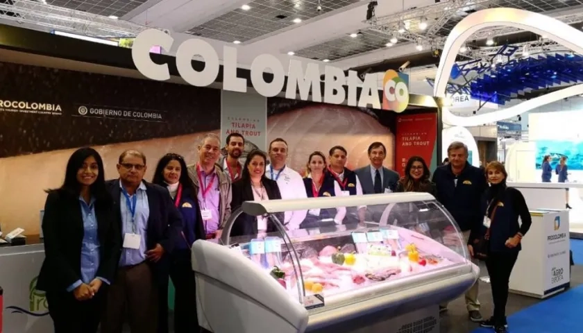 Stand de Colombia en European Seafood Exposition. Tilapia, Trucha y Cachama, excelente oferta para el mundo.
