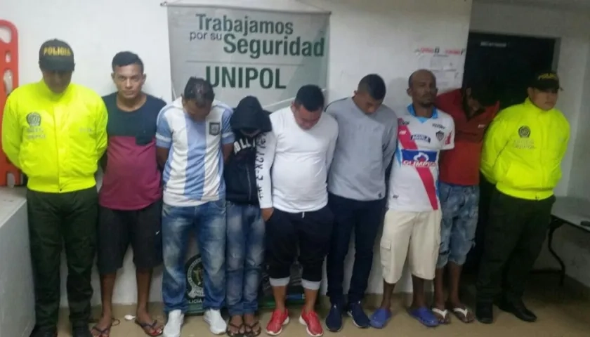 Foto de los capturados, presuntamente, de la banda ‘El Combo de Gipi’.