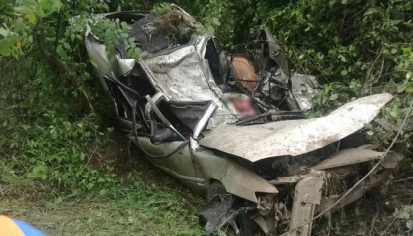 Así quedó el vehículo tras el accidente.