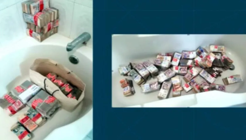 Hasta en la bañera encontraron dinero en el comando de Aida Merlano.