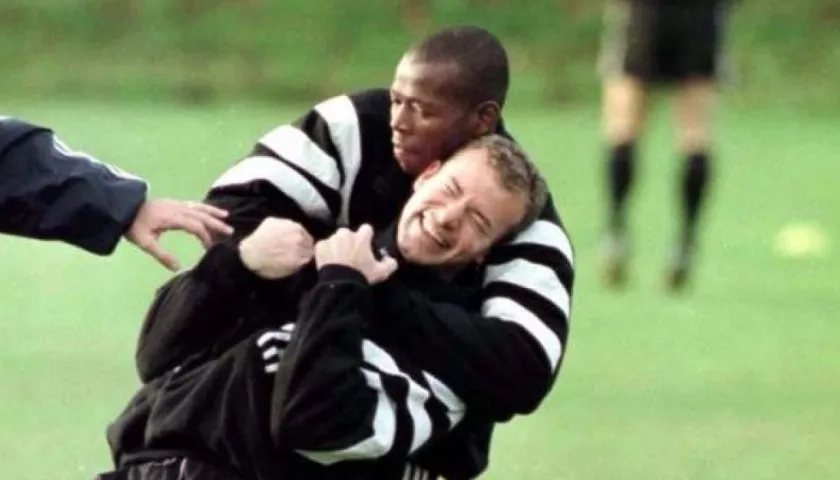 Faustino Asprilla y Alan Shearer.