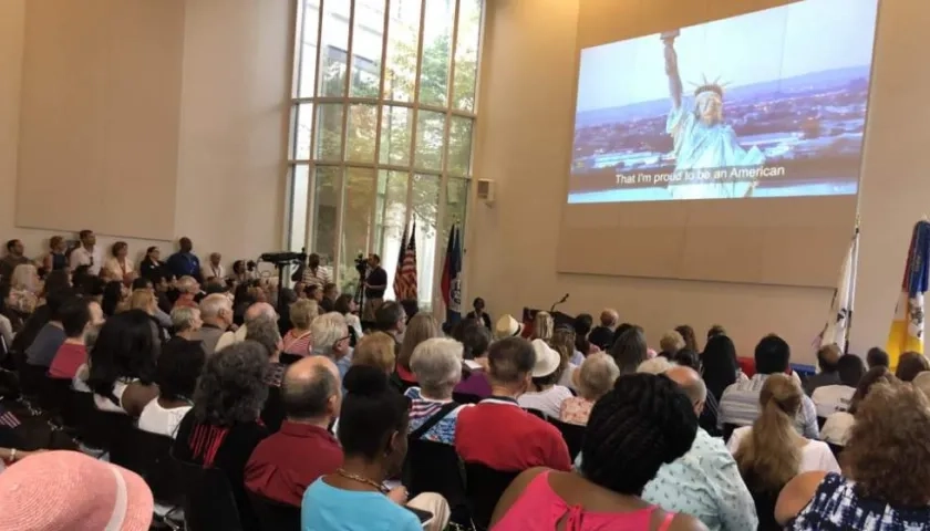 Ceremonia de naturalización en Estados Unidos.