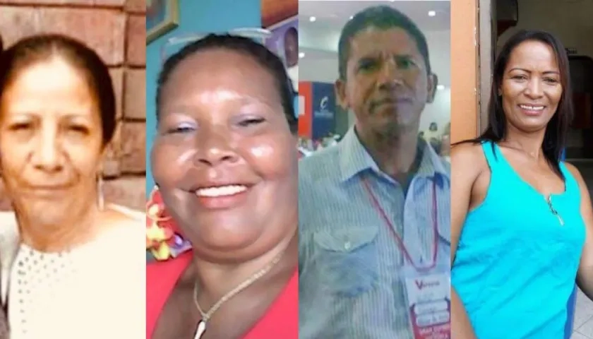 Margarita Estupiñán, Felicinda Santamaría, Luis Barrios Machado y Ana María Cortés.