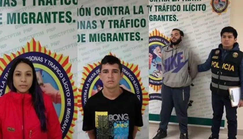 Los tres capturados en Lima.