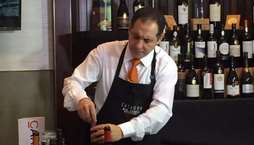 Muestra del evento de catadores de vinos en Chile.