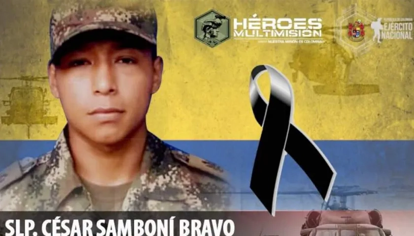 El soldado César Samboní Bravo.