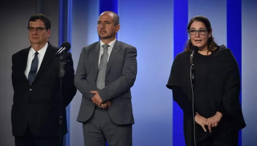 La ministra de Cultura, Mariana Garcés, y el director del Instituto de Antropología e Historia, Ernesto Montenegro.