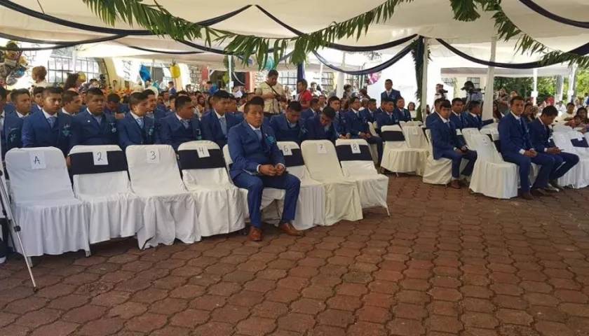 Momento de la graduación.