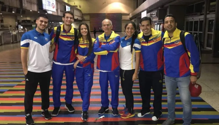 Selección venezolana de Rasquetball que está en Barranquilla. 