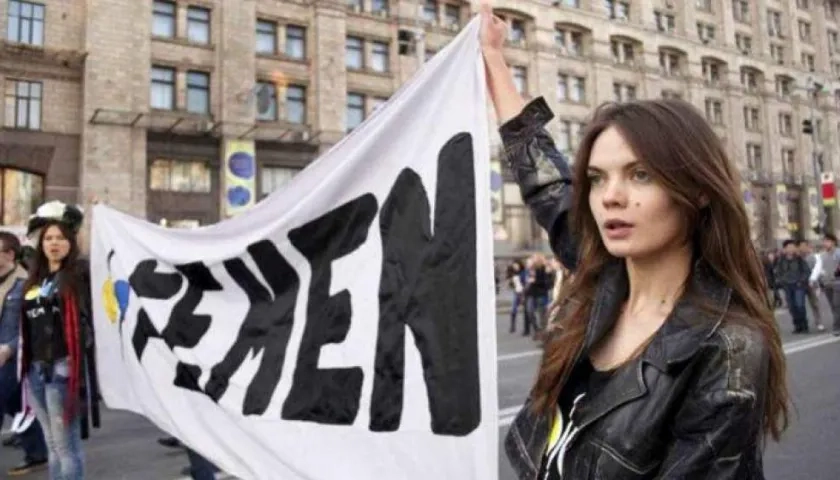 Oksana Shachko cofundadoras del movimiento Femen.