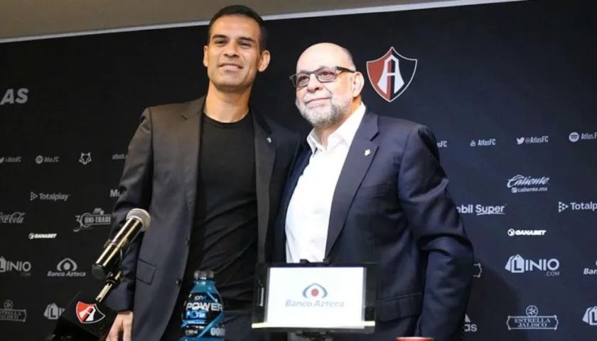 Rafael Márquez durante su presentación. 
