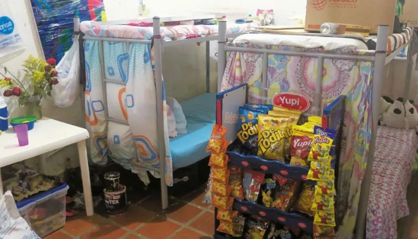 La celda 1 de la cárcel San Diego, en donde duerme 'La Madame'. 