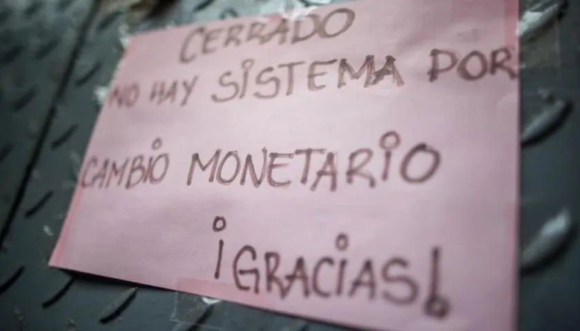 Local comercial cerrado en Venezuela. 