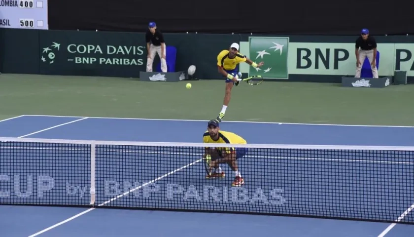 Robert Farah y Juan Sebastián Cabal en partido jugado en Barranquilla. 