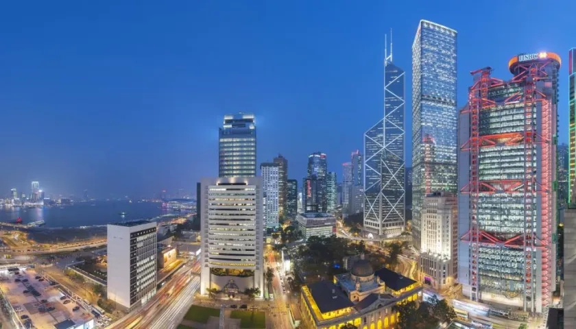 Panorámica de la ciudad de Hong Kong.
