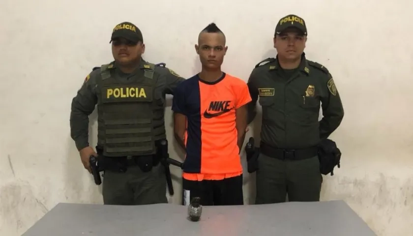 Jeider Enrique Correa Rojano, capturado con granada.