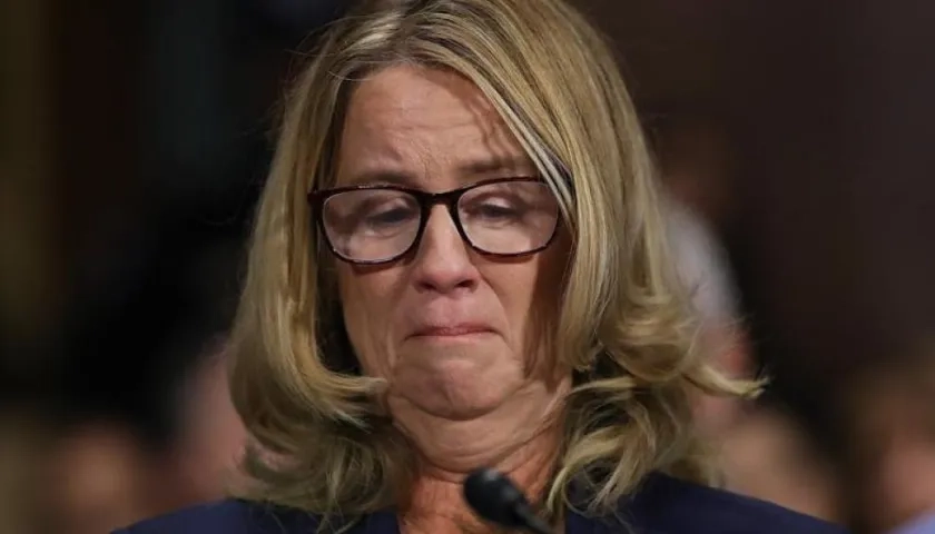 Christine Blasey Ford no pudo contener las lágrimas. 