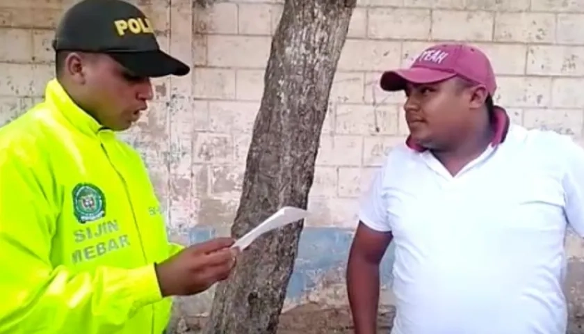 Sabid Javier Escorcia Ruíz, al momento de su captura.