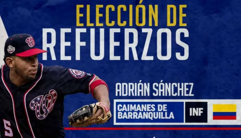Adrián Sánchez, pelotero seleccionado por los Caimanes. 