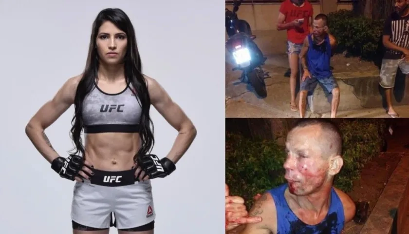 Así quedó el atracador Max Gadelha Barbosa tras la golpiza.