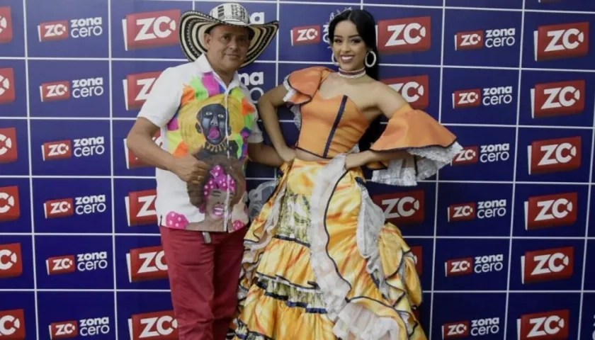 Los Reyes Centrales del Carnaval del Palmar de Varela,  Edinson Santiago Charris y Xilene Caballero.