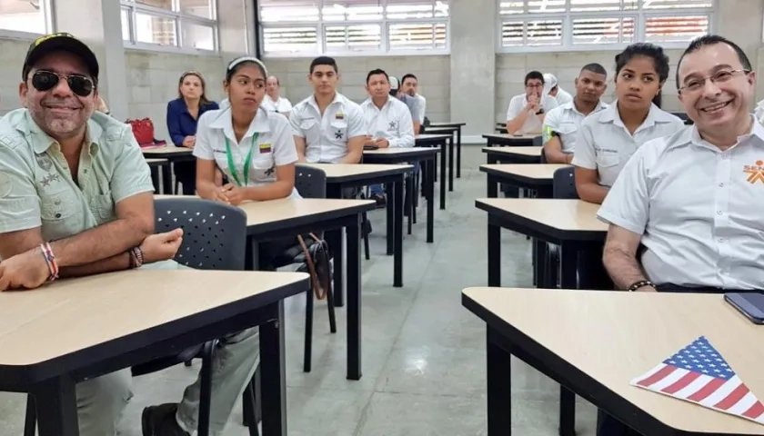 El Alcalde de Barranquilla, Alejandro Char y el director general del SENA, Carlos Mario Estrada.