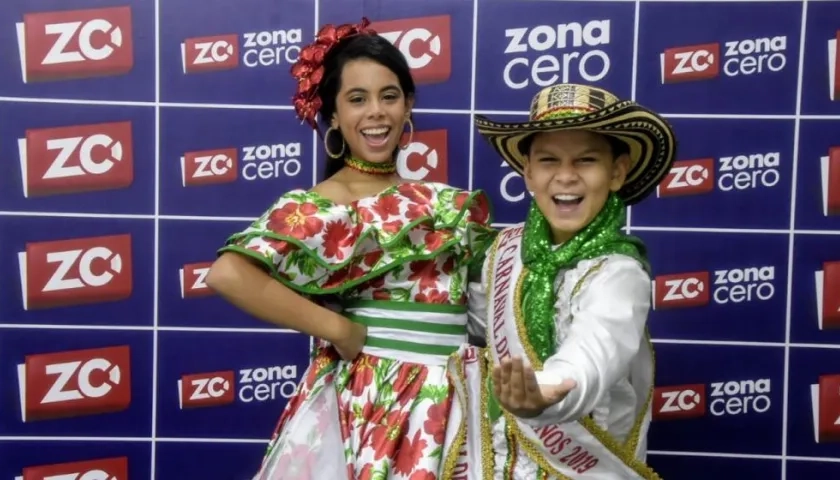 Isabella Sofía Chacón Ruiz y César Andrés De la Hoz Padilla,Reyes del Carnaval de los Niños 2019.