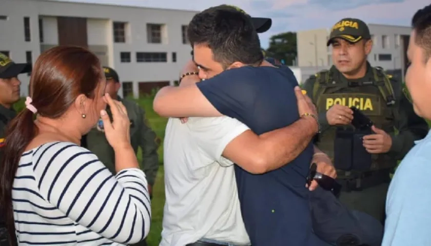 El reencuentro con sus familiares.