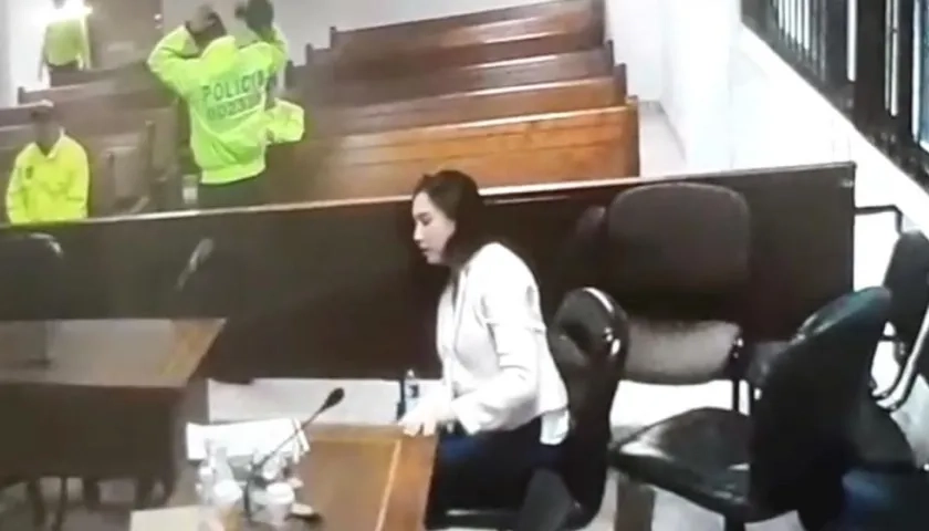 Aida Victoria Merlano en un receso de la audiencia este martes.