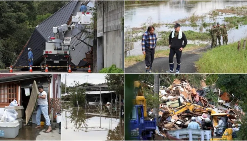 Las lluvias provocaron inundaciones en Chiba (este de Tokio) y otras áreas del centro del país.