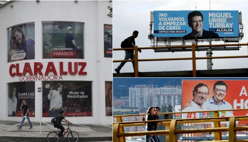 Así están las ciudades colombianas, con publicidad de los candidatos.
