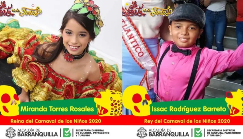 Miranda Torres e Isaac Rodríguez, Reyes del Carnaval de los Niños 2020.