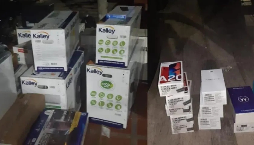 Los electrodomésticos que fueron recuperados por la Policía.
