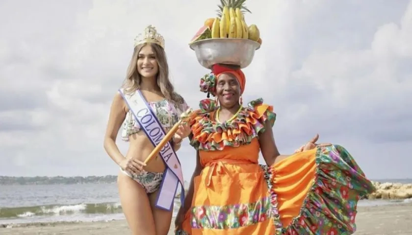 María Fernanda Aristizábal, Señorita Colombia 2020 junto a la emblemática palenquera.