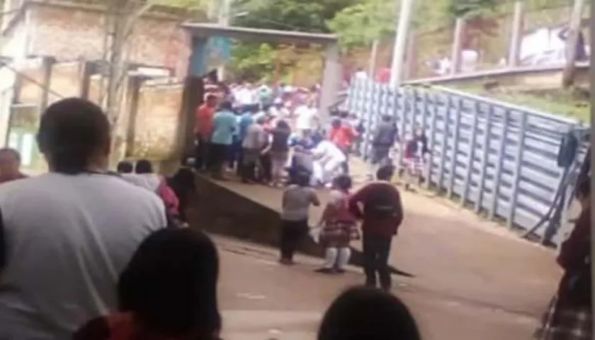 Momentos después del accidente 