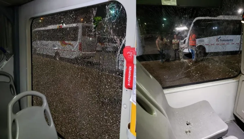 Atacaron a piedra tres buses de Transmetro en Soledad