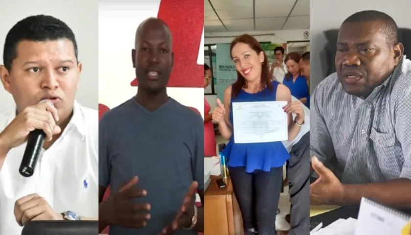 Élber Luis López, Jhon Jared Murillo, Ana Mahecha y Jeremías Moreno.