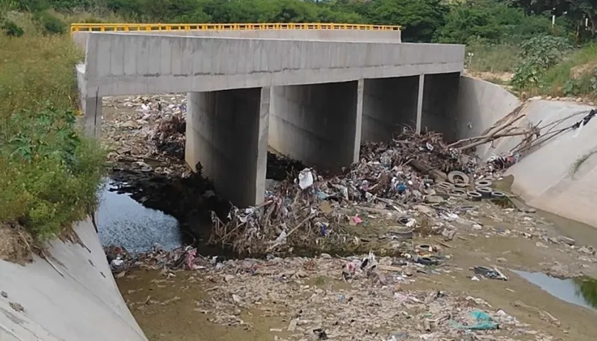 Llantas, muebles y colchones en el Arroyo León