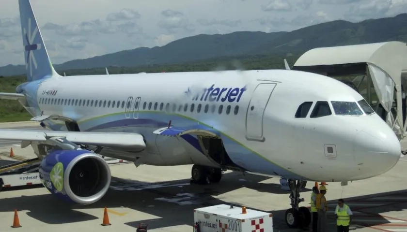 Un avión Airbus de la aerolínea mexicana Interjet.