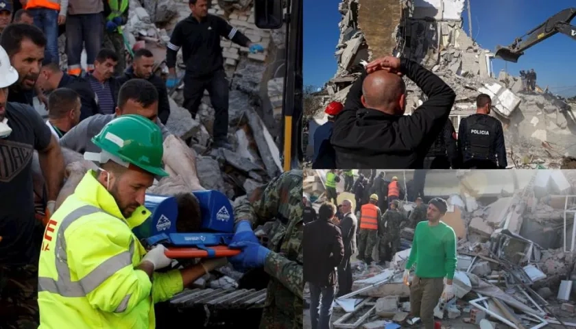 El terremoto, que duró unos 30 segundos, provocó que algunos edificios se desplomaran.