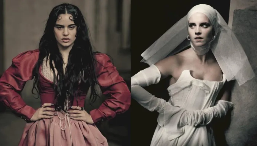 La cantante española Rosalía y la actriz británica Emma Watson.