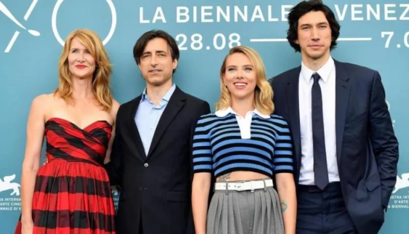 Laura Dern, Noah Baumbach, Scarlett Johansson y Adam Driver