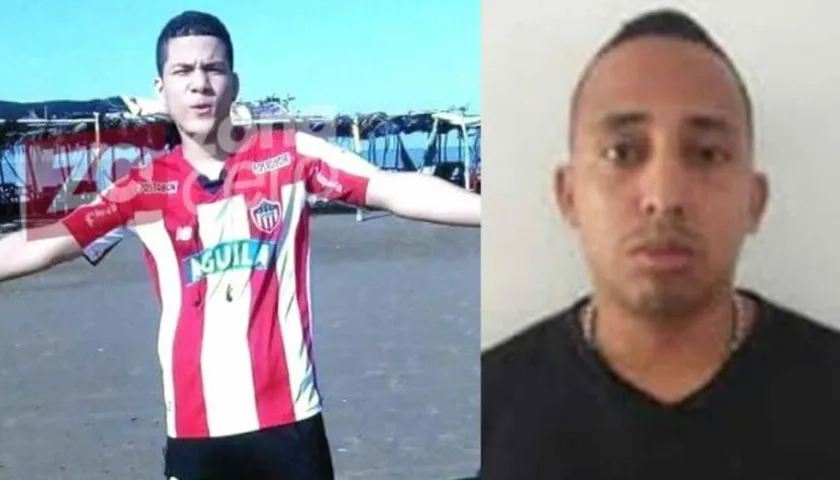 Juan Camilo Altamar Sánchez (lado izquierdo), la víctima; Elkin Antonio Cera López, presunto homicida.