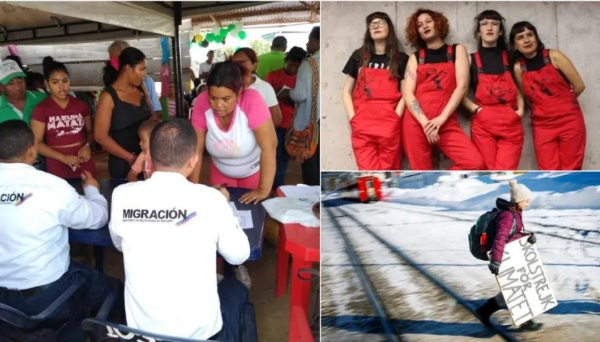 El migrante venezolano, el colectivo Las Tesis y Greta Thunberg.