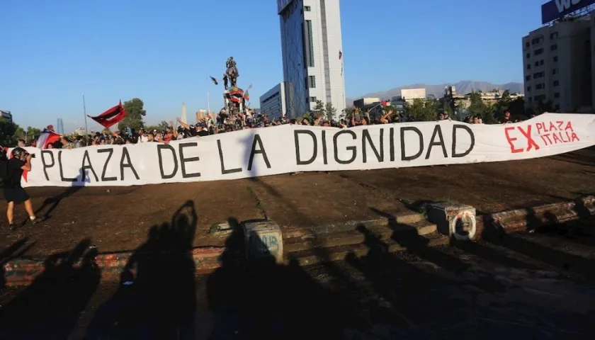 Manifestantes en Chile.